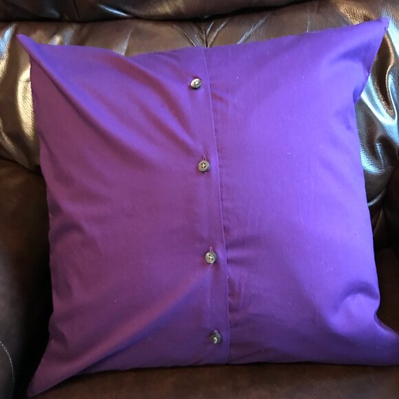 Mountain Camping Pillow Cover, 18x18: Handmade Vintage Camper Teal Purple Decor - Picture 2 of 10